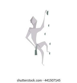 Cartoon man climbing concept vector image isolated over white