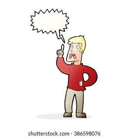 Cartoon-Mann mit Beschwerde über Redeblase