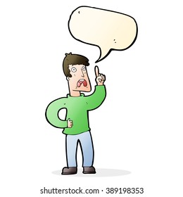 cartoon man with complaint with speech bubble