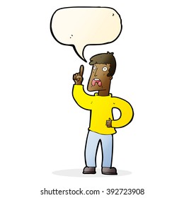 cartoon man with complaint with speech bubble