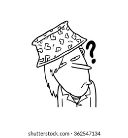 cartoon man confuse