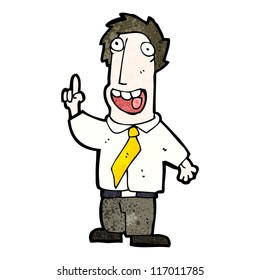 cartoon man with crazy idea