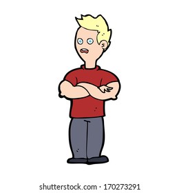 cartoon man with crossed arms