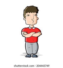 cartoon man with crossed arms