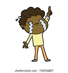 Cartoon-Mann weinen