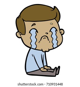 cartoon man crying