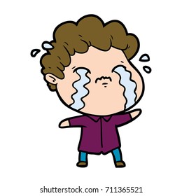 cartoon man crying