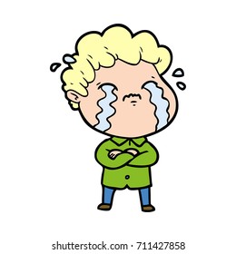 cartoon man crying