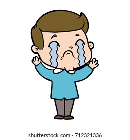 cartoon man crying