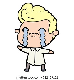 cartoon man crying