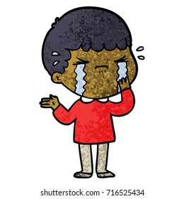 Cartoon-Mann weinen