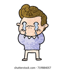Cartoon-Mann weinen