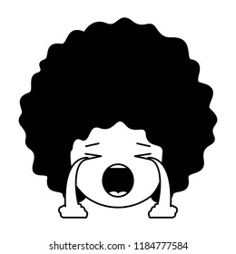 cartoon man crying head kawaii character