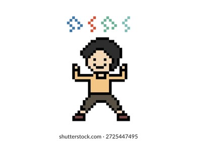 Cartoon homem dançando ou dança música exercício de música exercício com feliz, aeróbica, ginásio, cardio, estilo de vida, cantar.