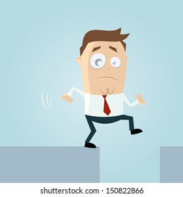 cartoon man in danger