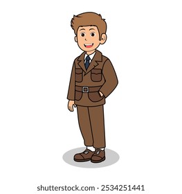 Cartoon Man Detective Vector Illustration