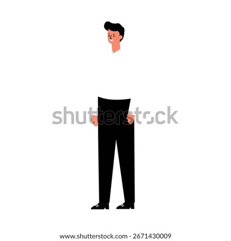 Cartoon man with disconnected head and body