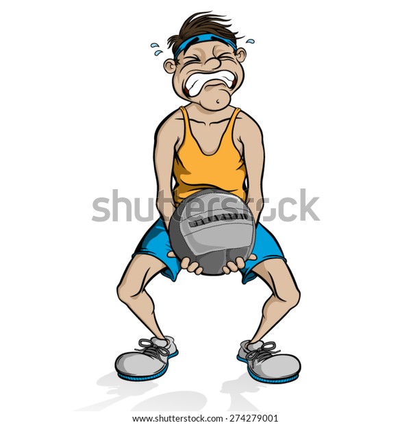 Cartoon Man Does Cross Training Workout Stock Vector (Royalty Free ...