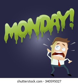 cartoon man doesn't like monday