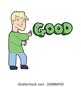 cartoon man doing good