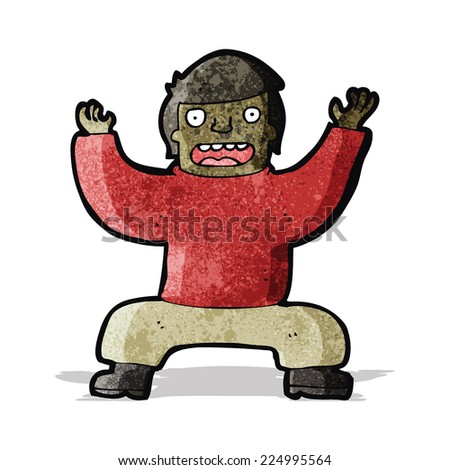 cartoon man doing yoga pose
