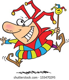 Cartoon Man Dressed Up As A Jester