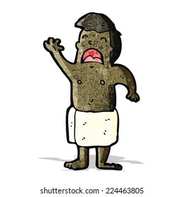 cartoon man dressed in towel