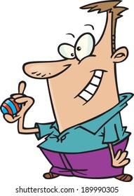 cartoon man with an easter egg