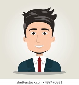 cartoon man elegant human resources
