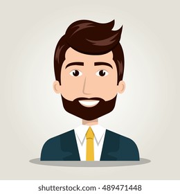 cartoon man elegant human resources
