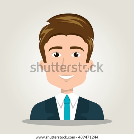 cartoon man elegant human resources