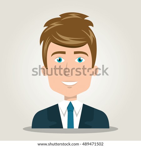 cartoon man elegant human resources