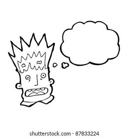 cartoon man with exploding head
