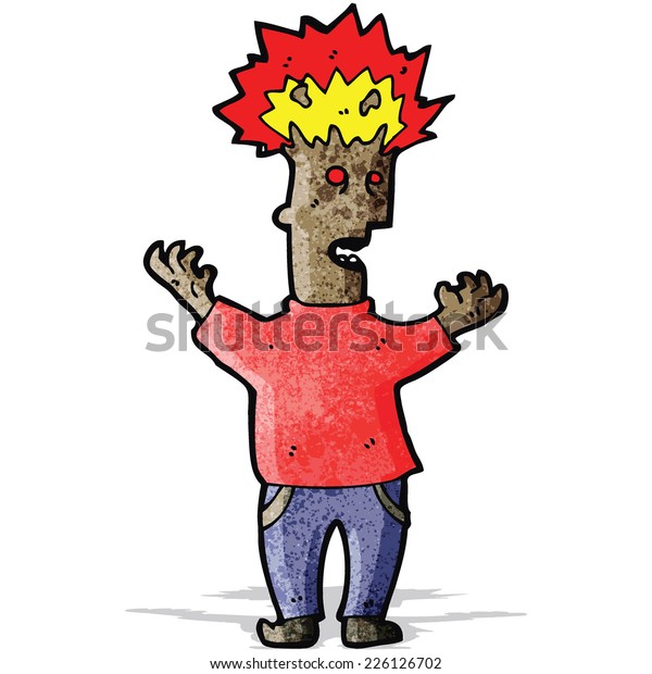Cartoon Man Exploding Head Stock Vector (Royalty Free) 226126702