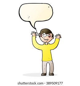 cartoon man with eyes popping out of head with speech bubble