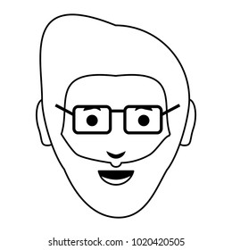 cartoon man face icon