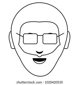 cartoon man face icon