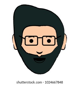 Cartoon man face icon