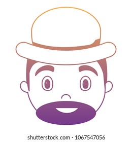 cartoon man face icon