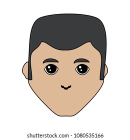 cartoon man face icon 