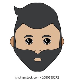 cartoon man face icon 