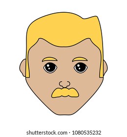 cartoon man face icon 
