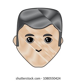 cartoon man face icon 