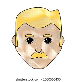cartoon man face icon 