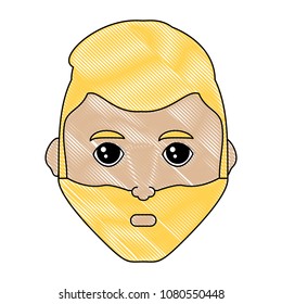 cartoon man face icon 