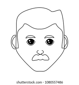 cartoon man face icon 