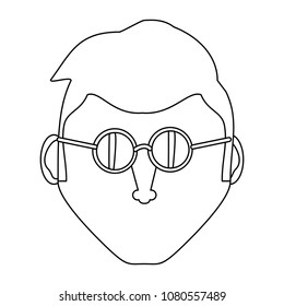 cartoon man face icon 