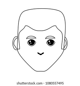 cartoon man face icon 