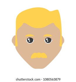 cartoon man face icon 