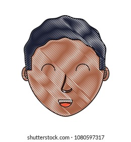 cartoon man face icon